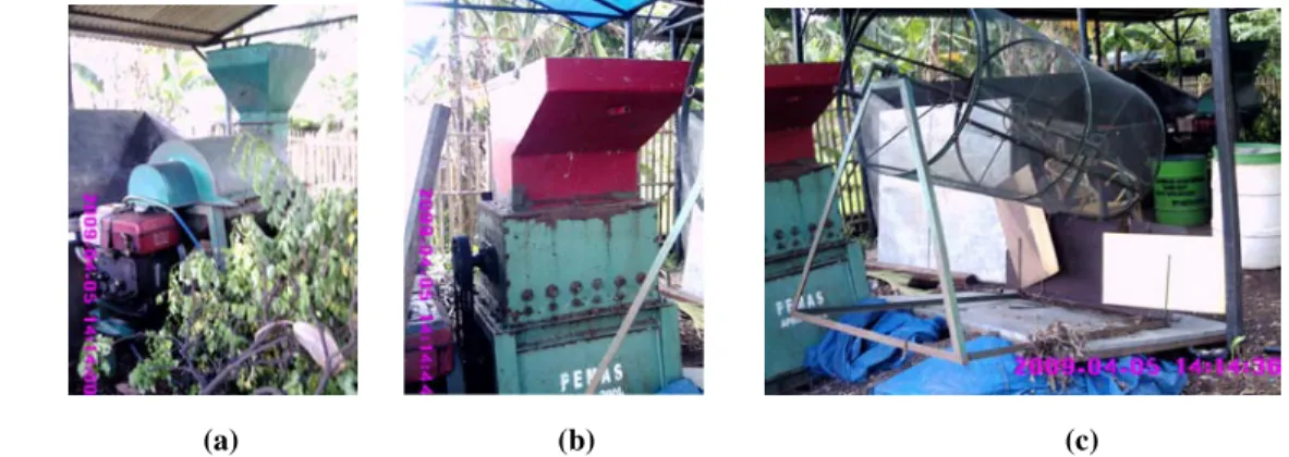 Gambar 9 (a, b,dan c).  Mesin pengomposan 