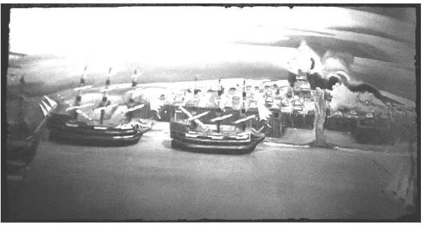 Gambar Diorama Penyerangan Kapal-Kapal VOC ke Benteng Kuto Gawang.  