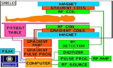 Gambar 2. Skema kerja Magnetic Resonance Imaging (MRI) (Bushberg, 2002) 