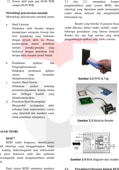 Gambar 2.4 Blok diagram dari reader 