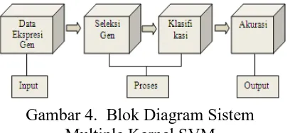 Gambar 4.  Blok Diagram Sistem Multiple Kernel SVM 