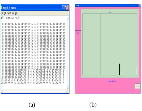 Gambar 4.7. Hasil (a) Intensitas pixel, (b) histogram 