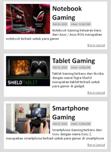 Gambar 32 Bagian  Konten Web 