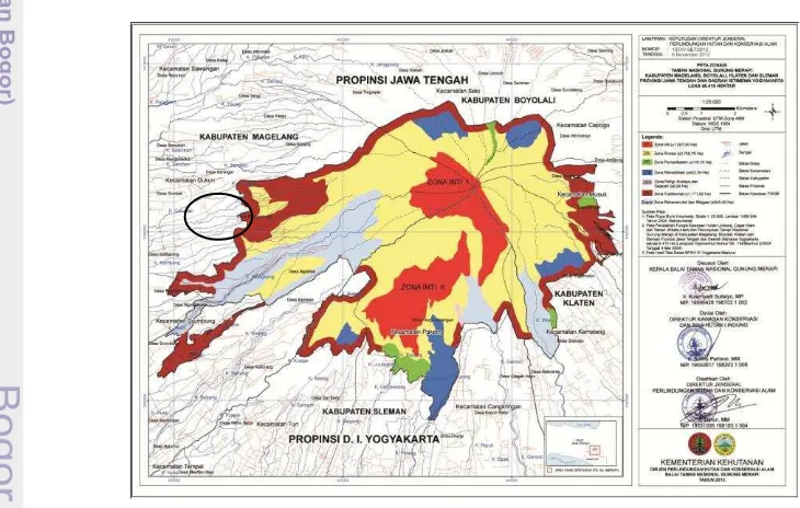 Gambar 2  Peta Zonasi Taman Nasional Gunung Merapi 