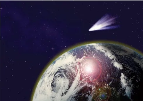 Gambar 7. Sebuah komet berkembang ekor saat mendekati Matahari