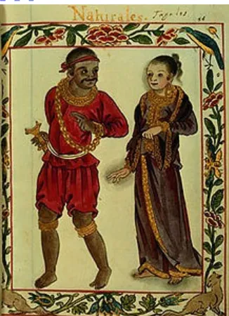 Gambar yang menunjukkan bangsawan lama Filipina. Kiri adalah jenderal dari kerajaan Butuan, dan kanan adalah putri dari kerajaan Tondo