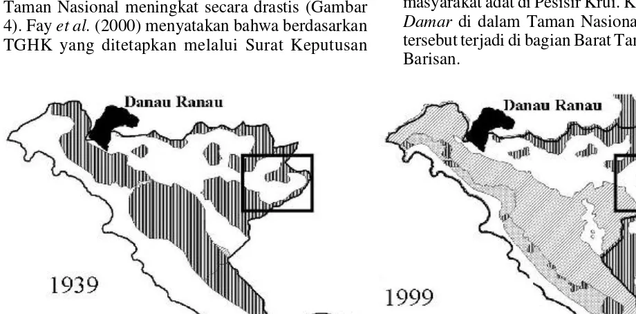 Tabel 2. Perubahan Rencana Tata Guna Hutan Kesepakatan (TGHK) di Lampung pada Tahun 1997-2000