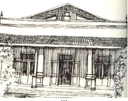Gambar 18. (Sumber: Cahyono, 1998: 35), (b) Lantai Beranda Ruang Makan Belakang (Foto: Anggita, 2011), (d) Lantai Interior Ruang Makan Belakang (Foto: Anggita, 2011)(a) Lantai Rumah Tradisional Jawa  