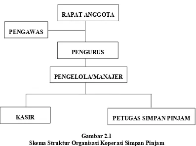 Gambar 2.1 Skema Struktur Organisasi Koperasi Simpan Pinjam 