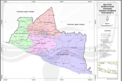 Gambar 1. Peta Administrasi Daerah Istimewa Yogyakarta Sumber: Google.com 