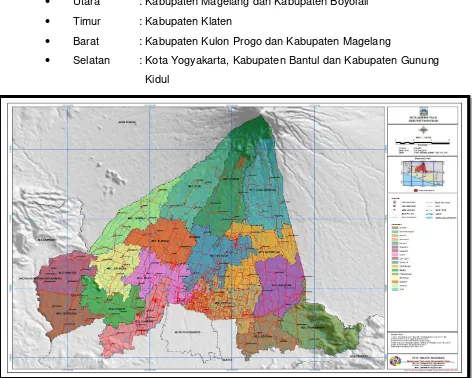 Gambar 2. Peta Administrasi Kabupaten Sleman, Daerah Istimewa Yogyakarta Sumber: Google.com 