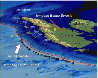 Gambar 1. Sumber Gempa Bumi di Lepas Pantai Barat Sumatera 