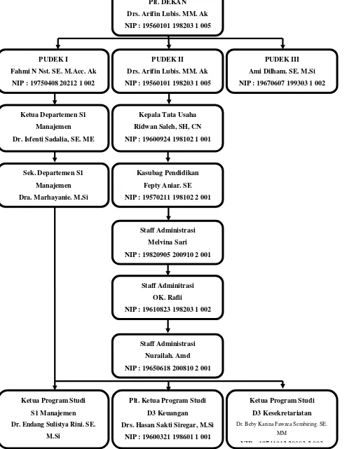 Gambar 2.1 Bagan Struktur Organisasi Manajemen FE USUSumber : Departemen Manajemen FE USU (2013) 