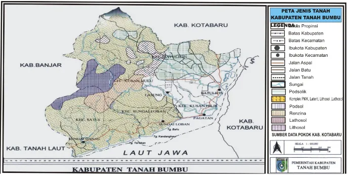 Gambar 6.  Jenis  Tanah  Di Kabupaten Tanah Bumbu