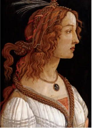 Fig. 8. Sandro Botticelli, Portrait of a Young WomanVespucci—testifies to the fact that women often acted as the pioneers of daring fashions and could be autonomous cultural