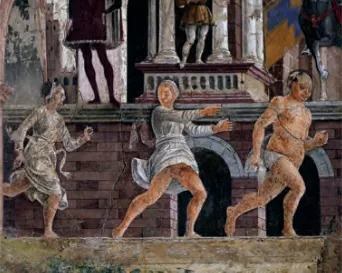 Fig. 12. Francesco del Cossa, April (detail). Prostitutes were not just sexual companions but also friends and muses.(illustration credit 12)