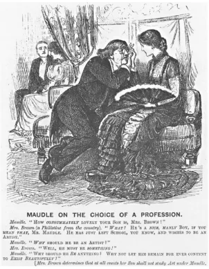 Figure 1 1 Wild e as the poet Maudle, one of a series of caricatures by George du Maurier(Punch, 12 February 1881)