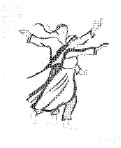 Fig. 2 A dancing couple in Semah, drawn by M. ErhlL9 based on the front page of Alevilerde Semah, Erseven I1han Cern, 1990, Ekin YaYLnlan