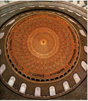Fig. 4Dome of the Rock, Jerusalem, Mosaics of Dome and Drum. Note rinceau surge from andoverﬂow in distinct symmetries