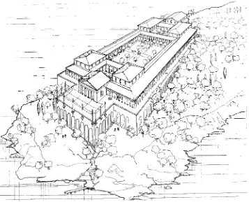 Figure 4.4Hypothetical reconstruction of the Sirmio villa, drawn by Sheila Gibson RIBAFSA, 1981.