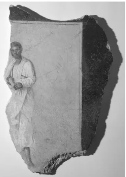 Figure 4.5Fragment of wall-painting from the villa at Sirmione (fig. 4.4 above), showing ayoung man with a scroll