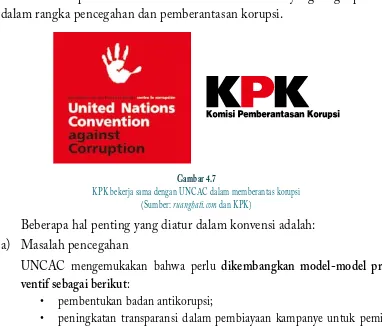 gambar 4.7KPK bekerja sama dengan UNCAC dalam memberantas korupsi