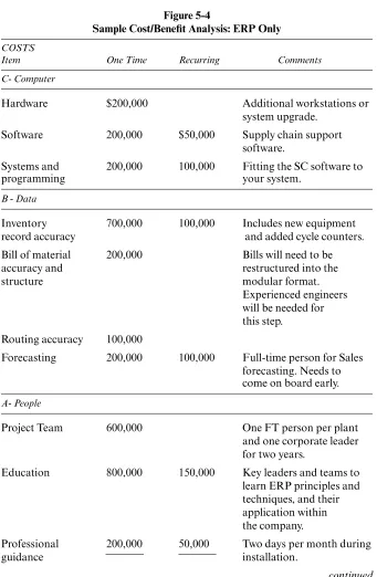 Figure 5-4Sample Cost/Beneﬁt Analysis: ERP Only
