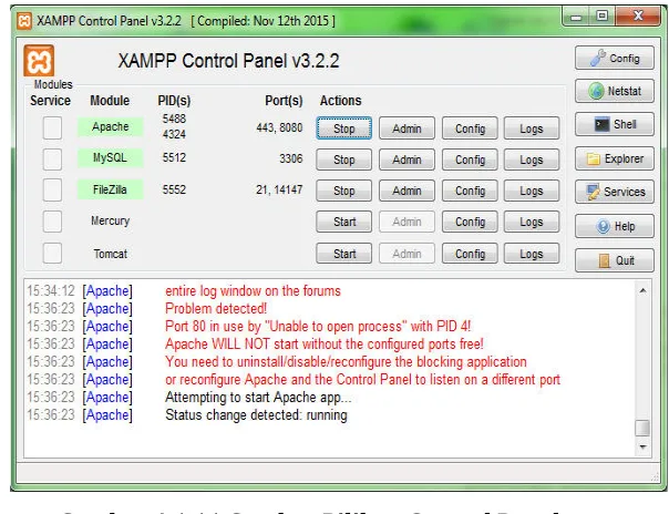 Gambar 4.1.11 Gambar Pilihan Control Panel yang Dijalankan 