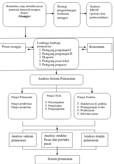 Gambar 3. Alur pemikiran saluran pemasaran dan strategi pengembangan usahatani manggis di Kabupaten Tanggamus
