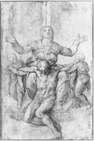 Figure 2. Michelangelo Buonarotti, Pietà (ca. 1540), drawn for Vittoria Colonna. Photograph courtesy Isabella Stewart Gardner Museum, Boston, Mass.