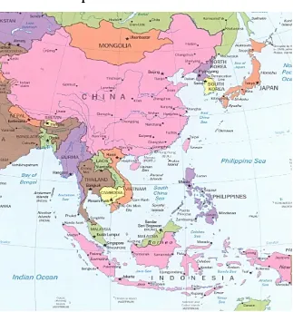 Gambar 1Map of China and Southeast Asia
