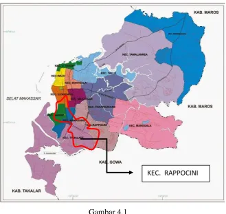 Gambar 4.1 Peta Administratif Kota Makassar 