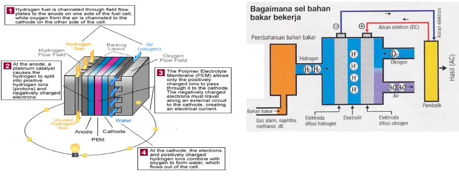 Gambar 2.1 Prinsip kerja Fuel cell 