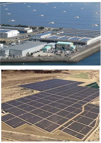 Figure 1.8 shows photographs of large solar PV systems in operation today.  
