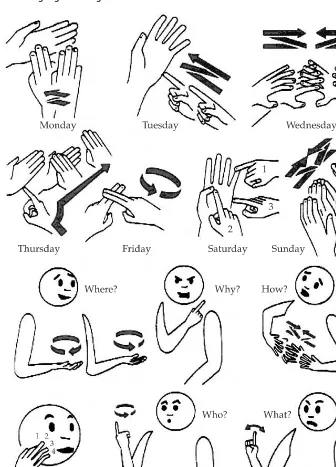 Figure 2.1 Some British Sign Language vocabulary