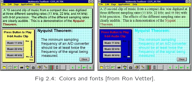 Fig 2.4: Colors and fonts [from Ron Vetter].