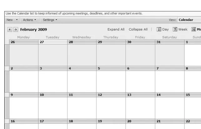 Figure 3-12 The easiest way to add an item to the calendar is to click New when viewing the calendar to open the 