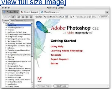 Figure 1.2. The Photoshop help system