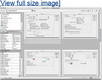 Figure 1.7. Screen shots of Photoshop CSpreferences viewed in Adobe Bridge for reference