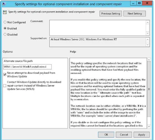 FIGURE 2-3 Control component installation through Group Policy.