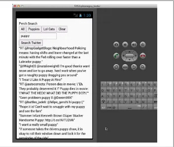 Figure 3-7. PerchSearch running in the Android emulator