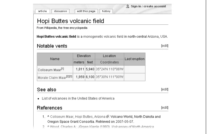 Figure 1-12. An article with three sections that can be separately edited. To edit a specific section,click an “edit” link on the right side of the page.