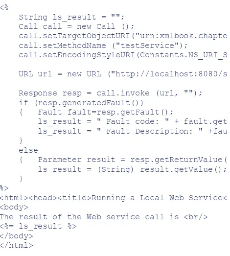 Figure 3.4. Running RunFirstService.jsp.