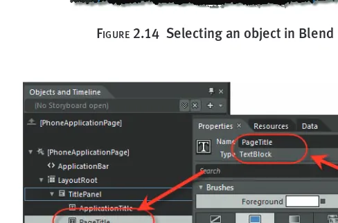 FIGURE 2.15  Selecting an object to edit in the Properties pane