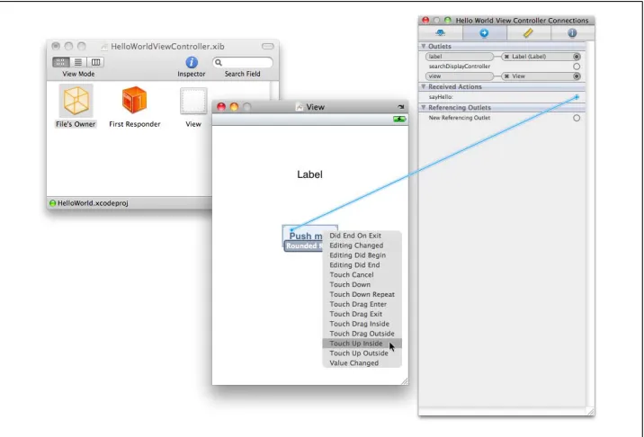 Figure 3-6. Connecting the sayHello action to the button