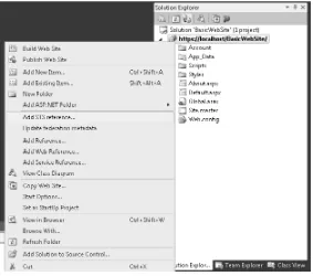 Figure 2-1 shows the Add STS Reference menu entry in Visual Studio.