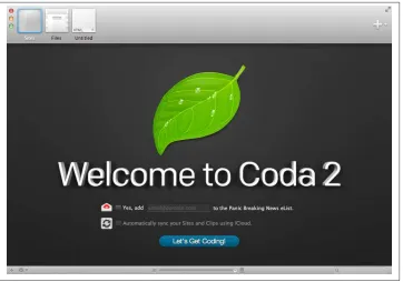 Figure 2-1. The opening screen for your inaugural launch of Coda