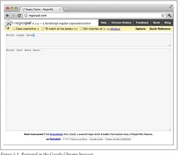 Figure 1-1. Regexpal in the Google Chrome browser