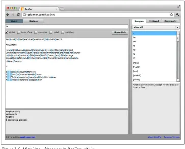 Figure 2-5. Matching whitespace in RegExr with \s