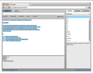 Figure 2-6. Matching a single character in RegExr with "."